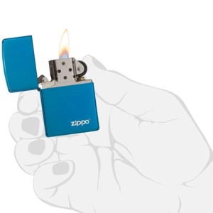 High Polish Blue Zippo Logo 