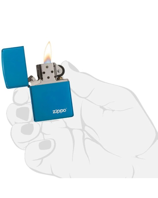 High Polish Blue Zippo Logo 