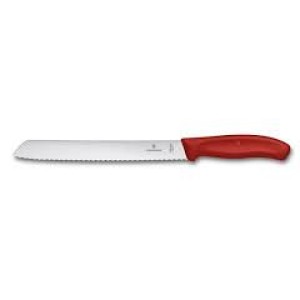 6.8631.21B	Swiss Classic, Brotmesser, 21cm, Wellen, rot, B