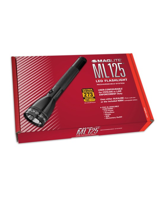 MAGLITE ML-125 3-Cell C Rechargeable LED - BLACK