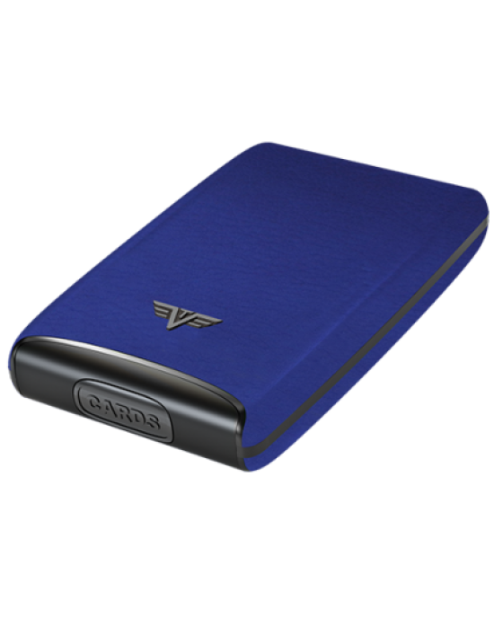 Tru Virtu Credit Card Case Fan Leather Line - Blue Pebble