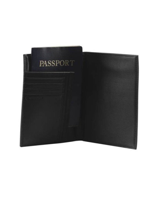 OSLO BLACK PASSPORT LEATHER COVER - BLACK 